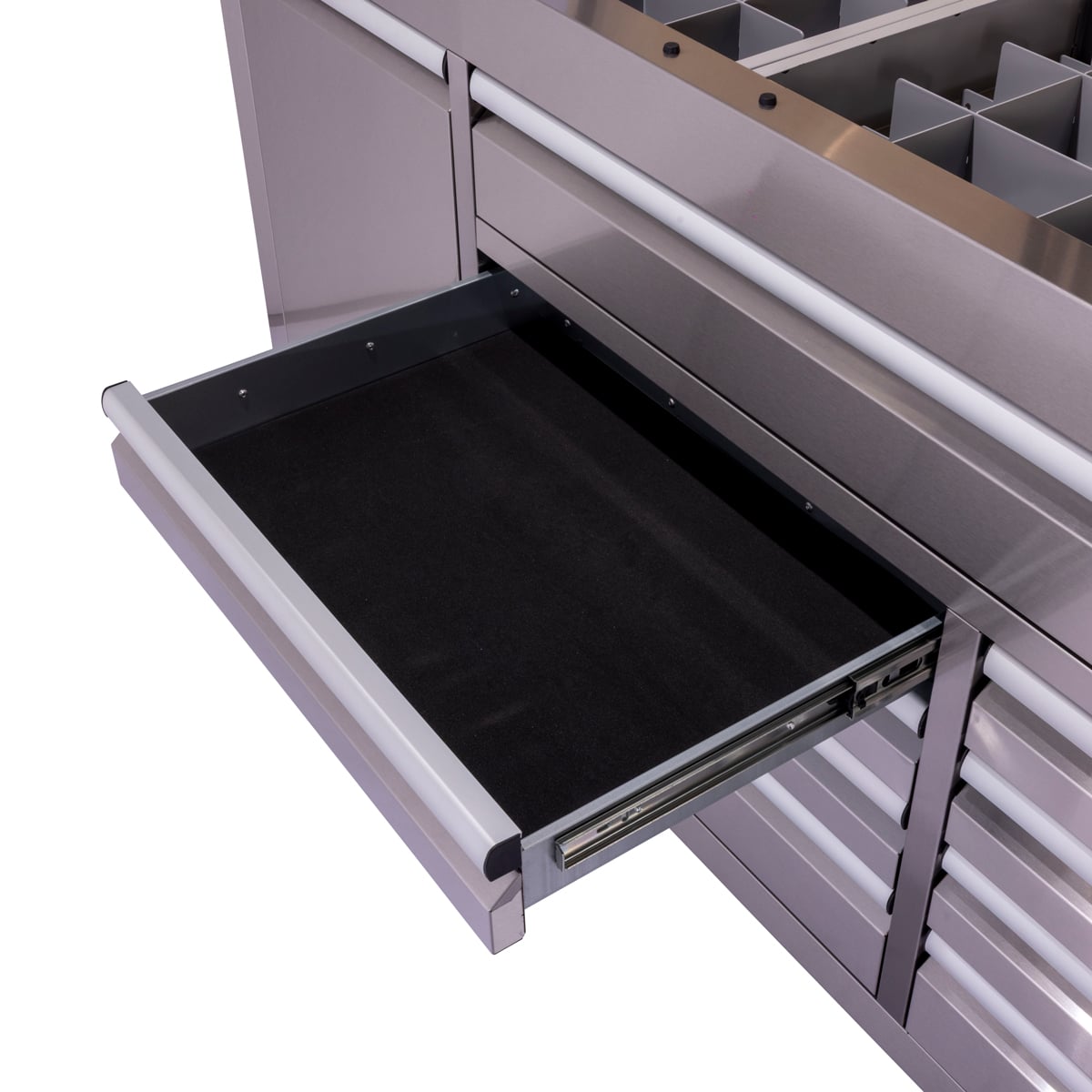 SGS 61in Stainless Steel 9 Drawer Tool Chest | Split Wooden Lift-Up Worktop